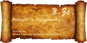 Matyók Zsigmond névjegykártya